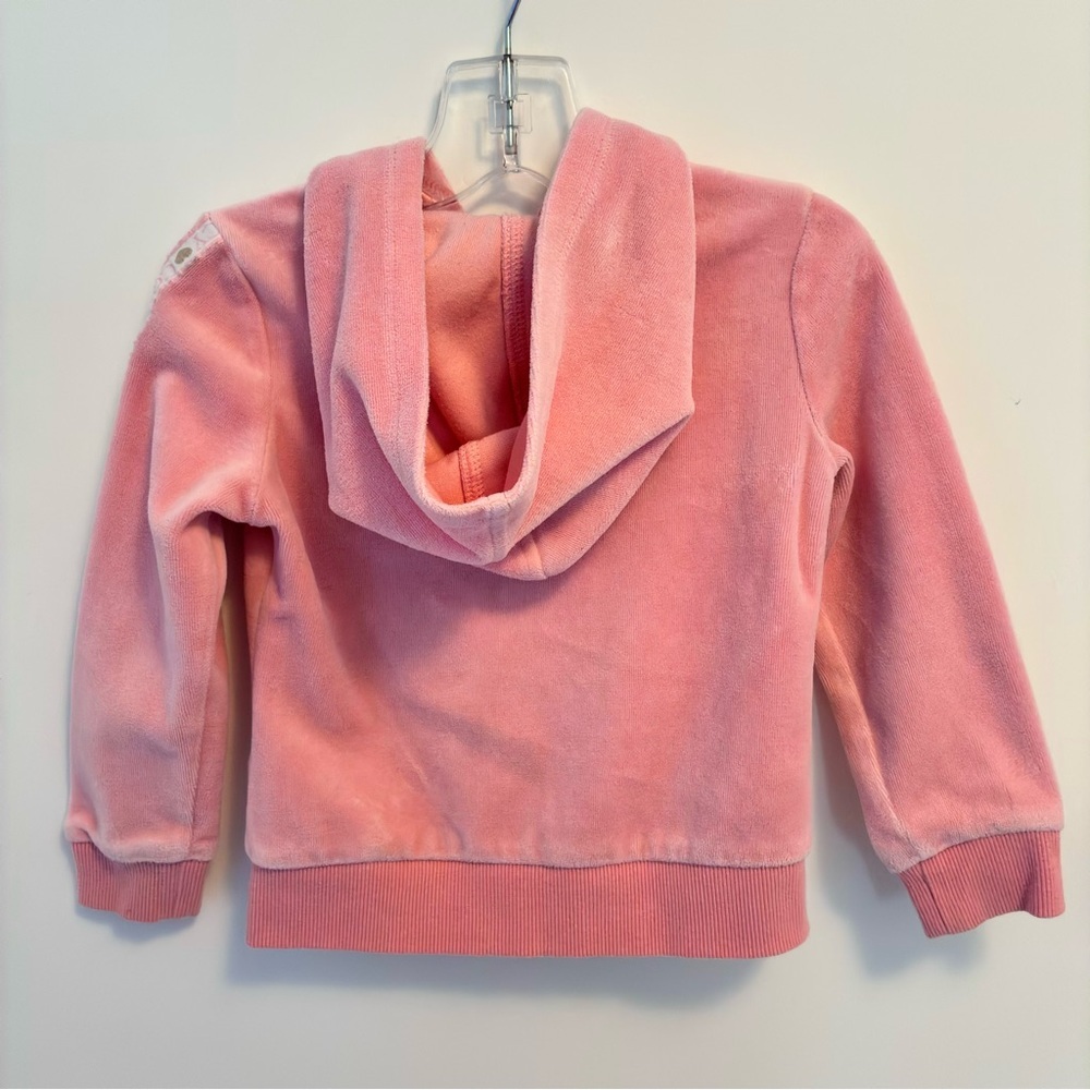 Juicy Couture Kids Toddler Girl Velour Zip-Up Hoodie Pink Size 3T - Picture 6 of 8